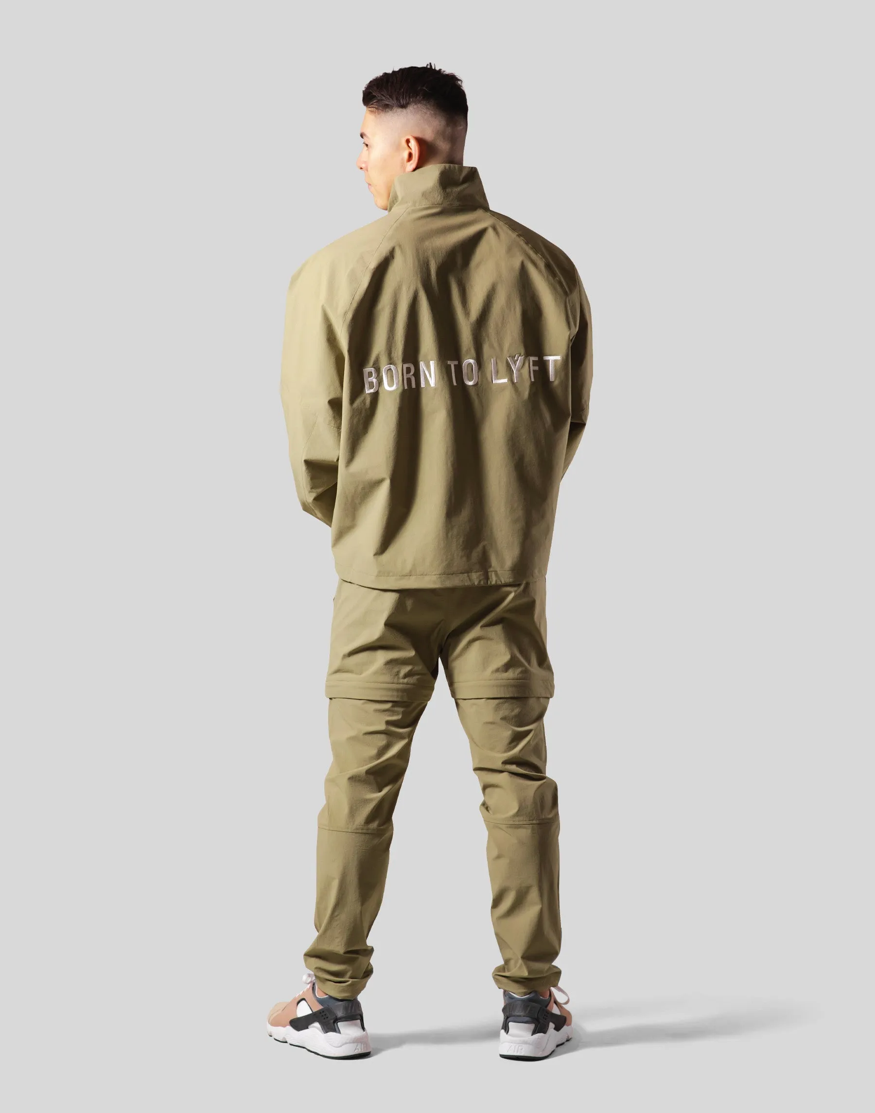 Back Message Half Zip Track Jacket - Olive