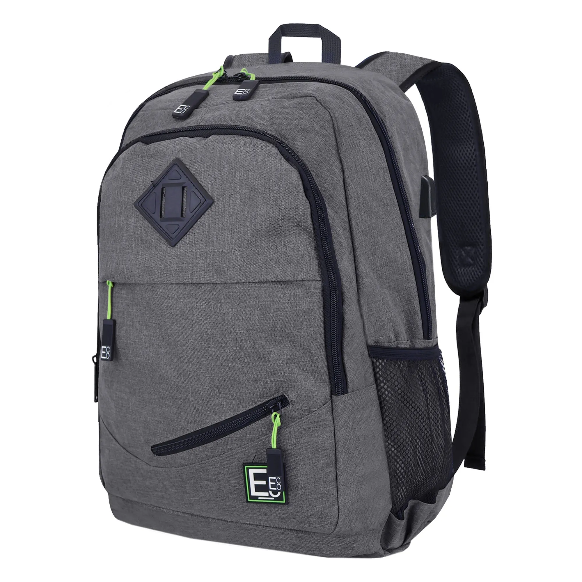 Backpack with 5 Compartments, USB Laptop & Phone Charging Port