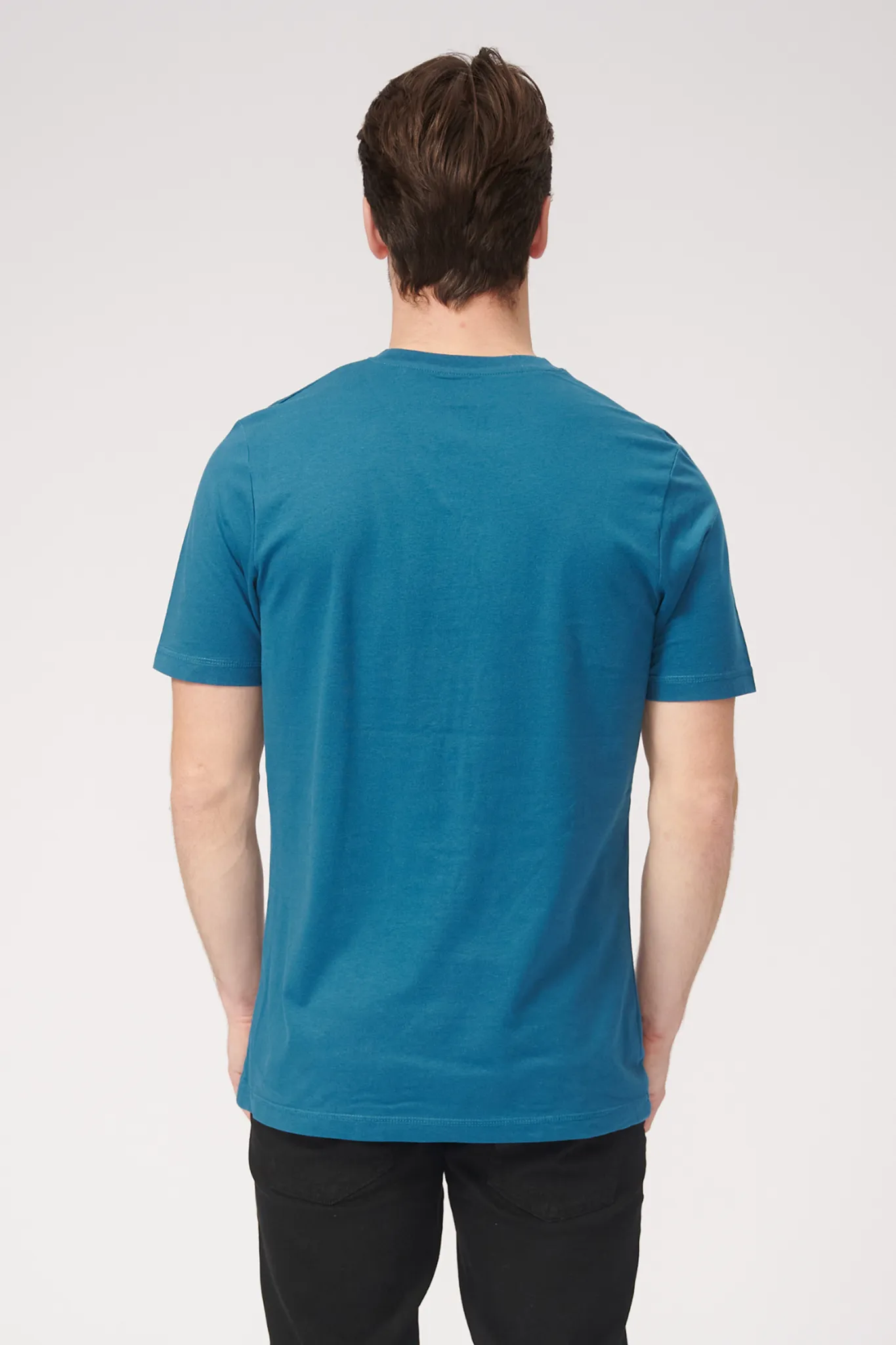 Basic V-neck t-shirt - Petroleum Blå