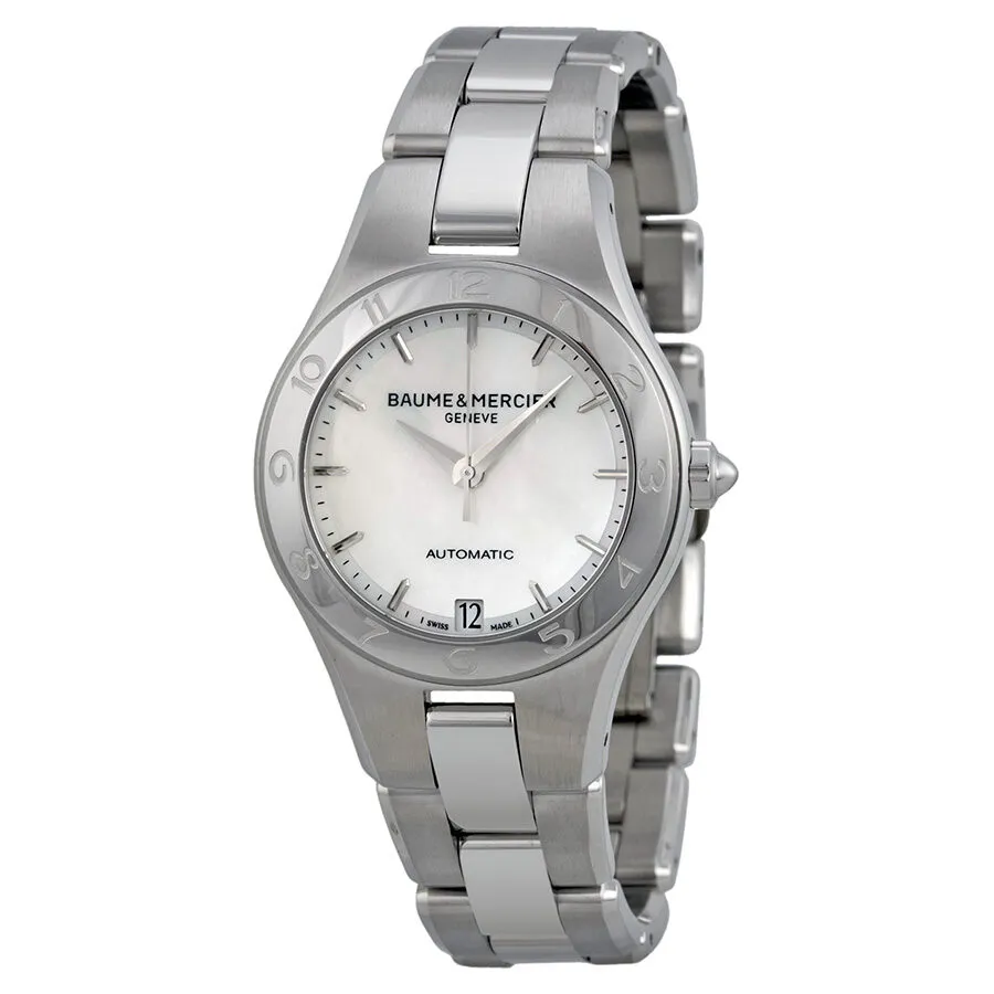 Baume and Mercier Linea Automatic Mother of Pearl Dial Steel Ladies Watch 10035