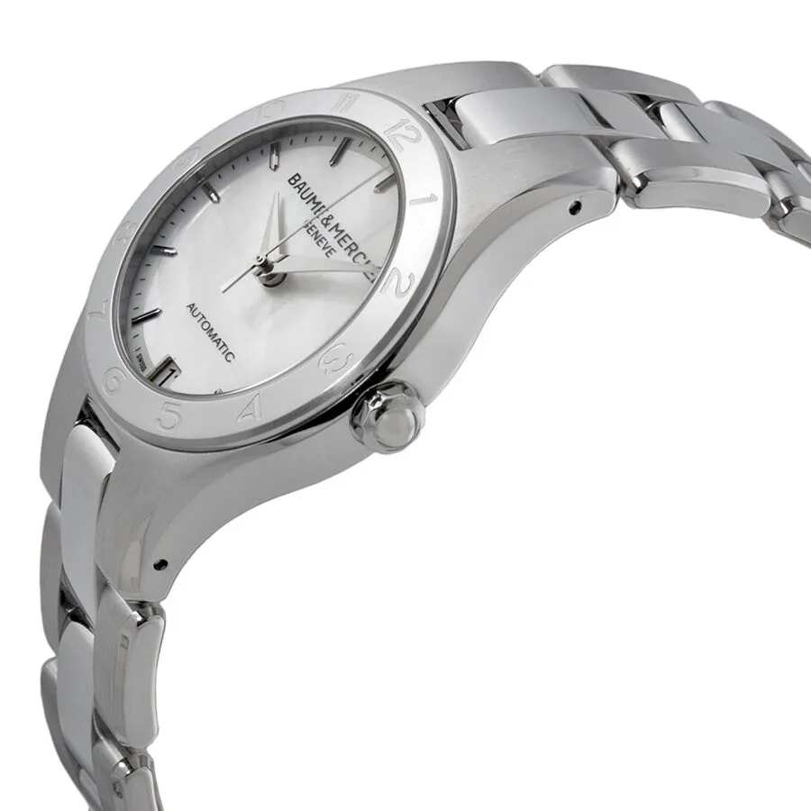 Baume and Mercier Linea Automatic Mother of Pearl Dial Steel Ladies Watch 10035