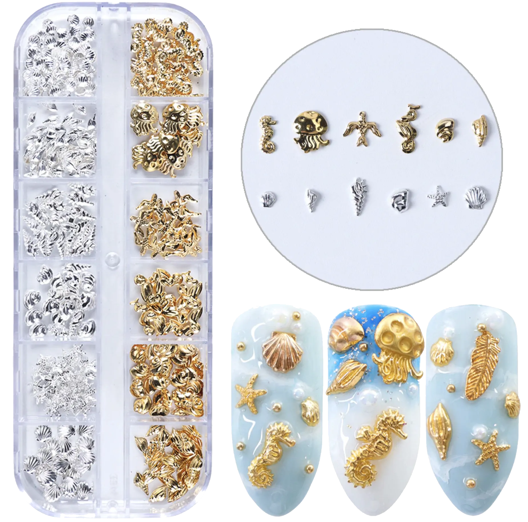 Beach Metal Embellishment case of 12 designs