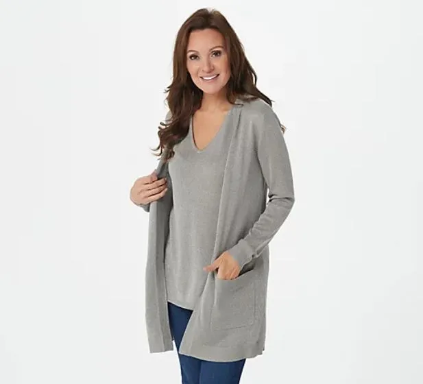 Belle by Kim Gravel Lurex Long Cardigan