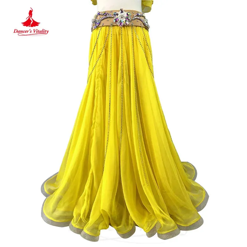 Bellydance Costume Customized Luxury Rhinestone Bra senior Chiffon Long Skirt 2pcs Women's Oriental Dance Performance Clothing