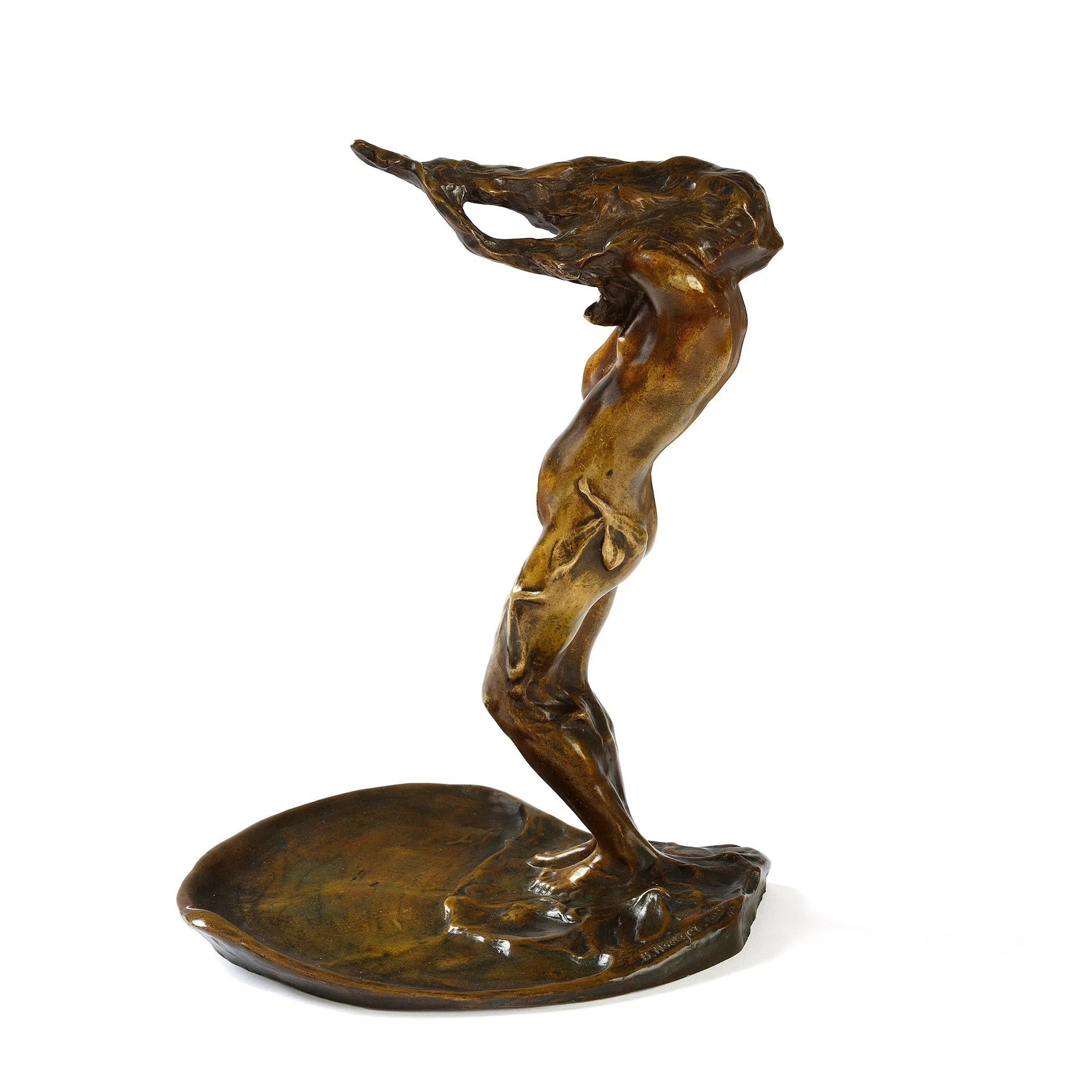 Bernhard Hoetger "Le Vent" Bronze Figural Vide-Poche