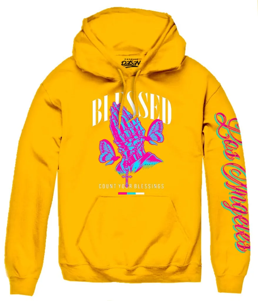 BIG SIZE BLESSED SKELETON HAND HOODIE