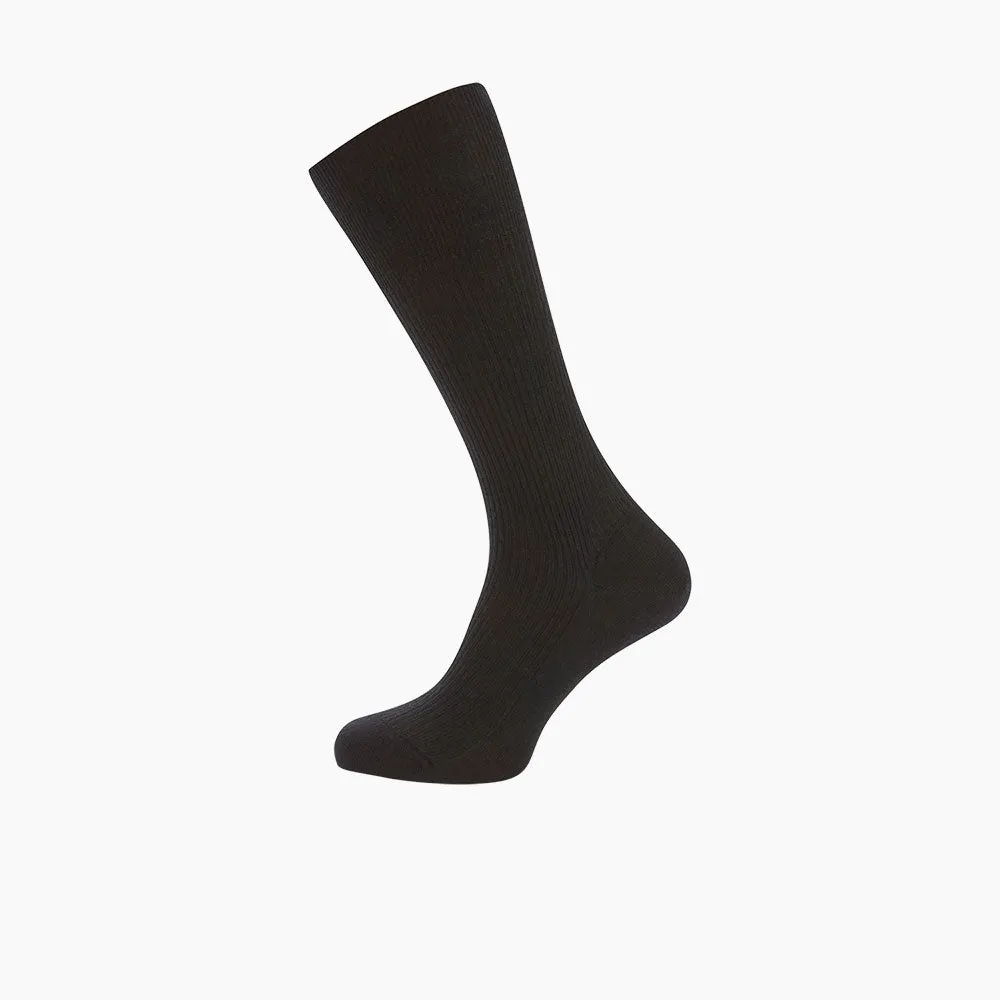 Black Mid-Length Merino Wool Socks