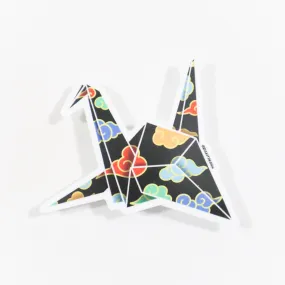 Black Origami Crane Sticker