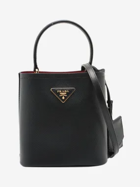 Black Saffiano Cuir 2 Way bucket bag