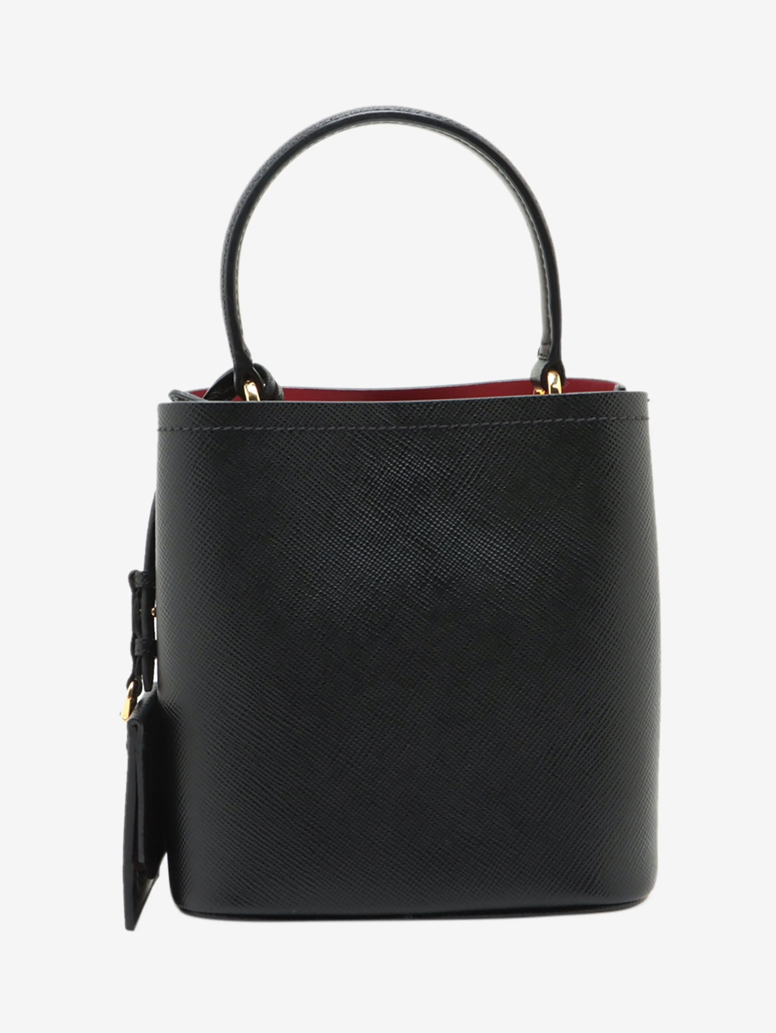 Black Saffiano Cuir 2 Way bucket bag