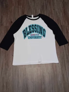 Blessing University Raglan Tee style 1