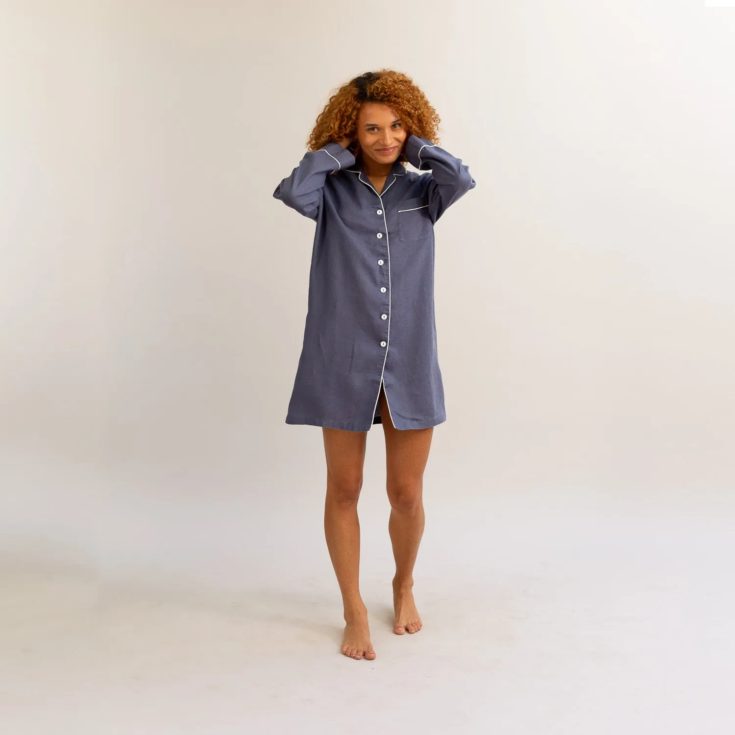 Blueberry Linen Night Shirt