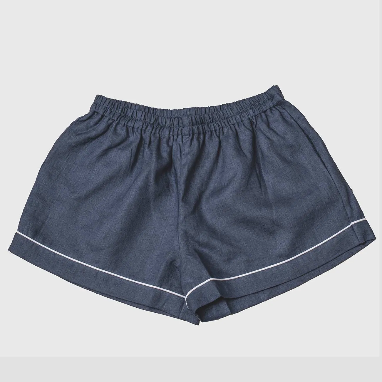 Blueberry Linen Pyjama Shorts Set