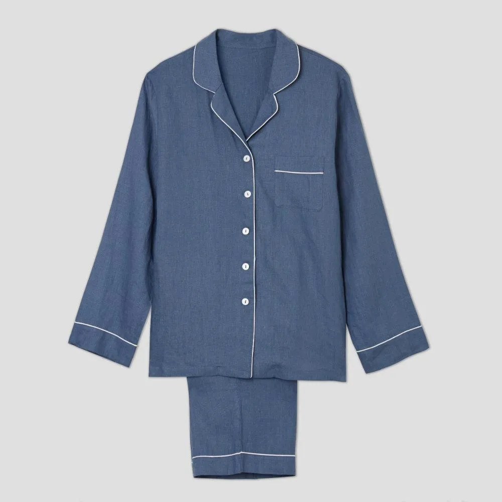 Blueberry Linen Pyjama Trouser Set