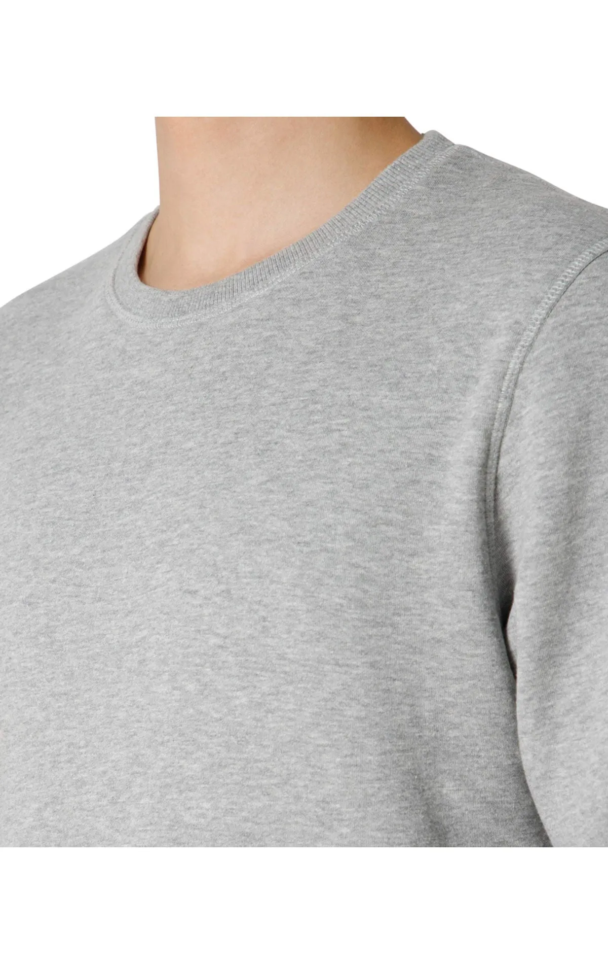 Bodyactive Men Fleece Crew Neck Grey Sweatshirt TSM111-GRML