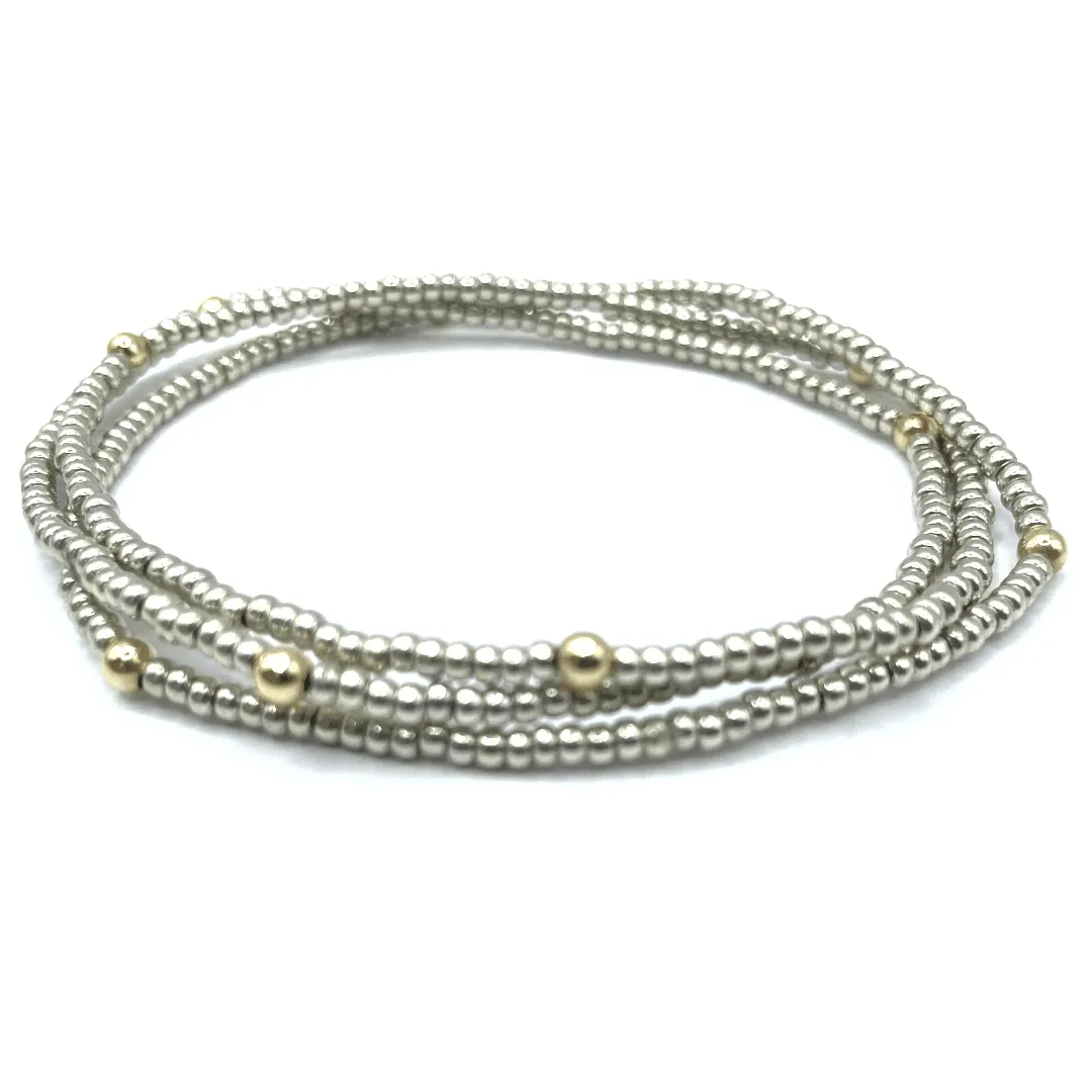 BOHO Bracelet Stack in Platinum   Gold Filled