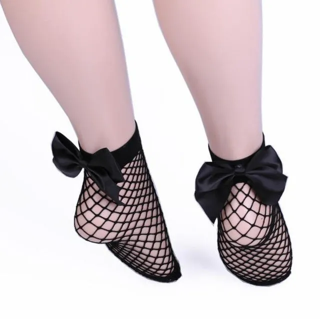 Bow Tie Fishnet Socks