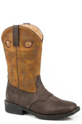 Boy's Roper Dark Brown Western Square Toe Boot