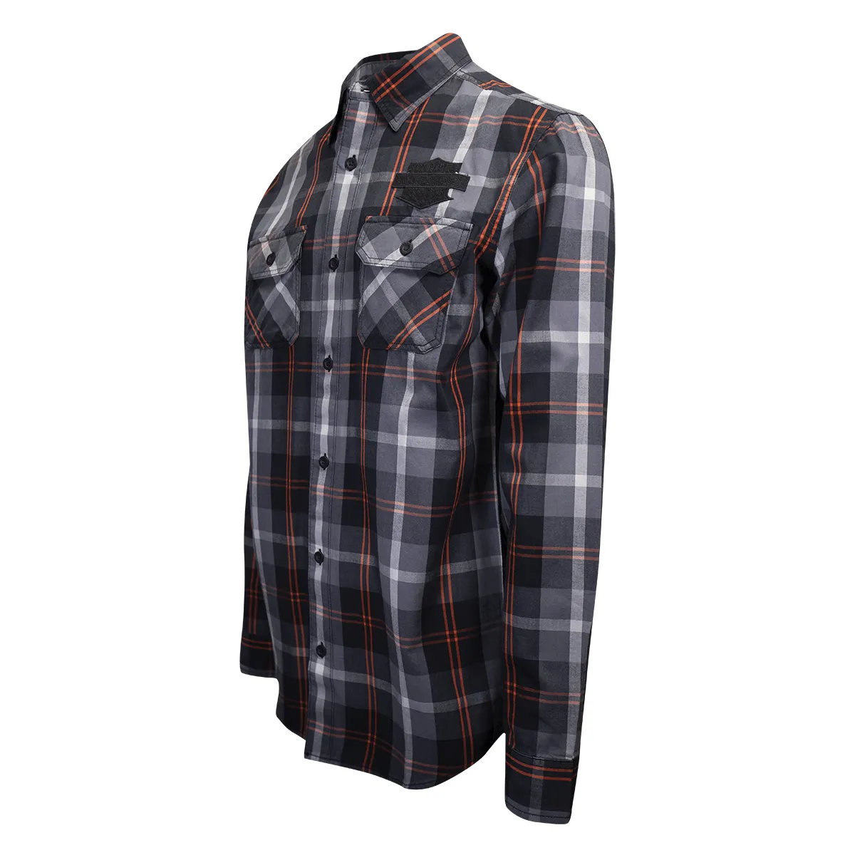 Branded  Men's Charcoal Red Plaid L/S Woven Shirt (S08)