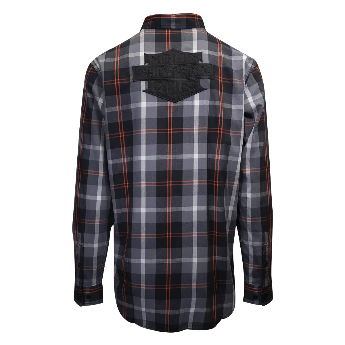 Branded  Men's Charcoal Red Plaid L/S Woven Shirt (S08)