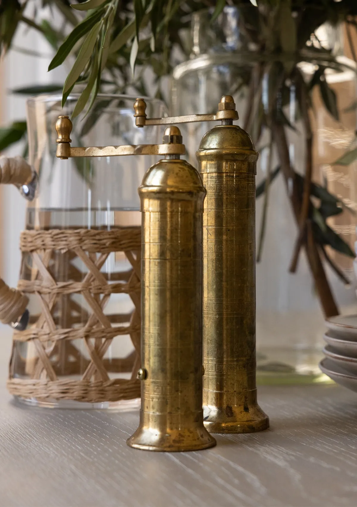 Brass Pepper Mill 9"