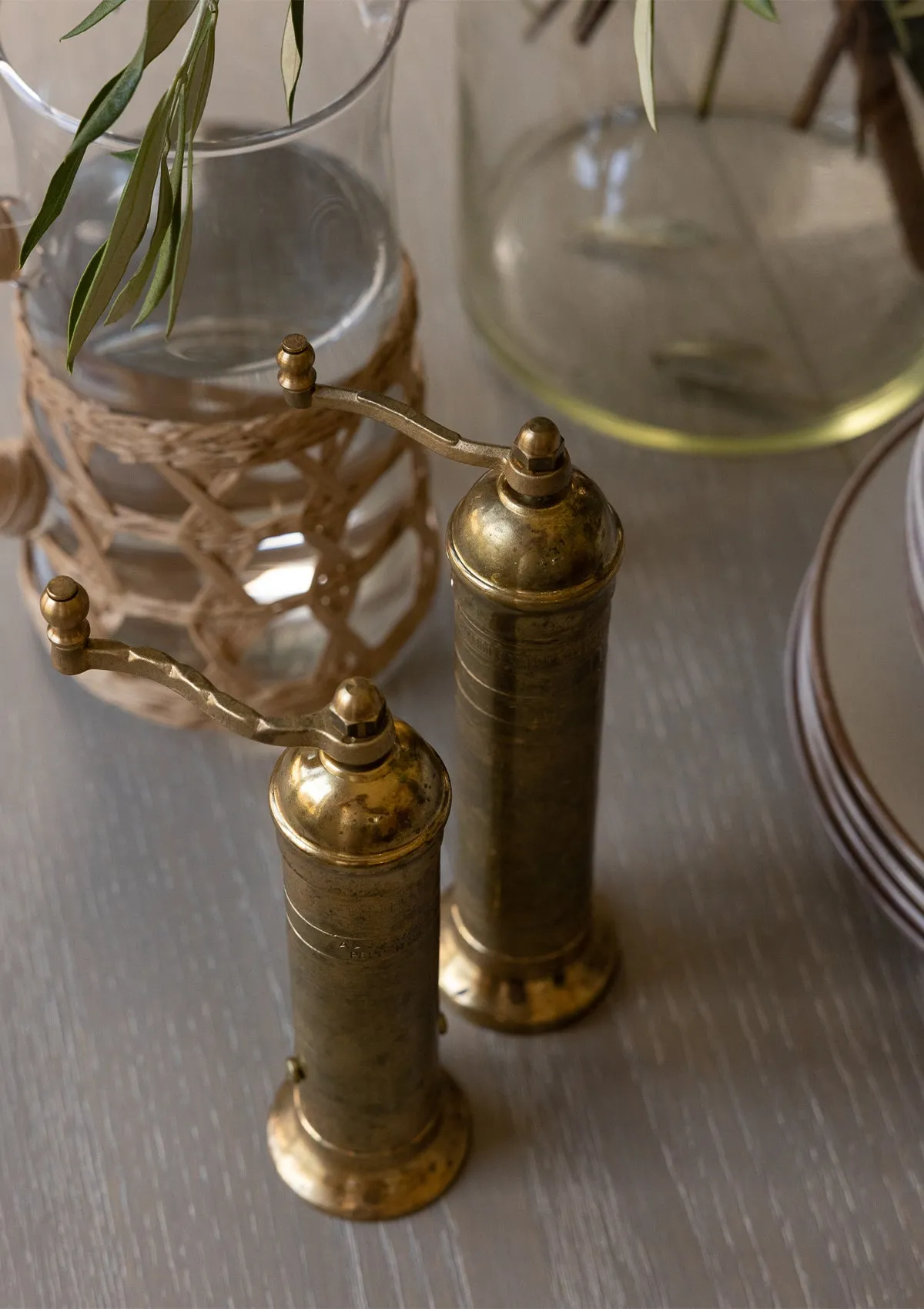 Brass Pepper Mill 9"