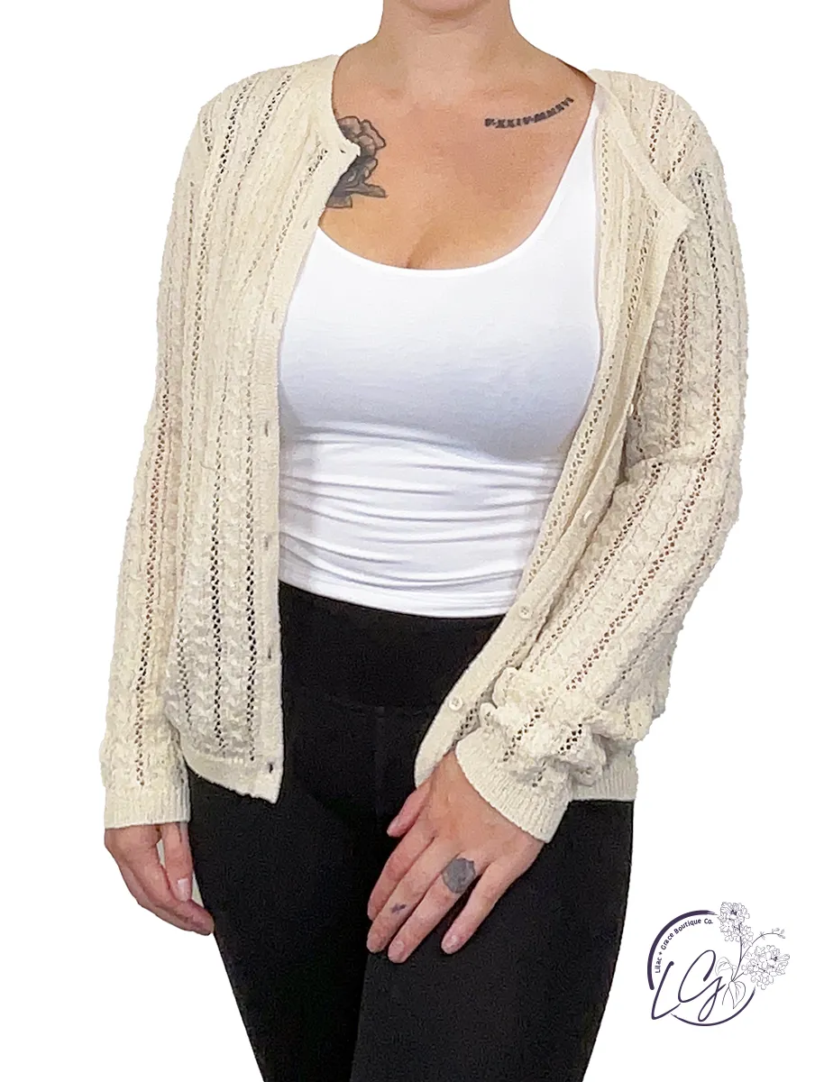 Breezy Buttoned Knit Cardigan