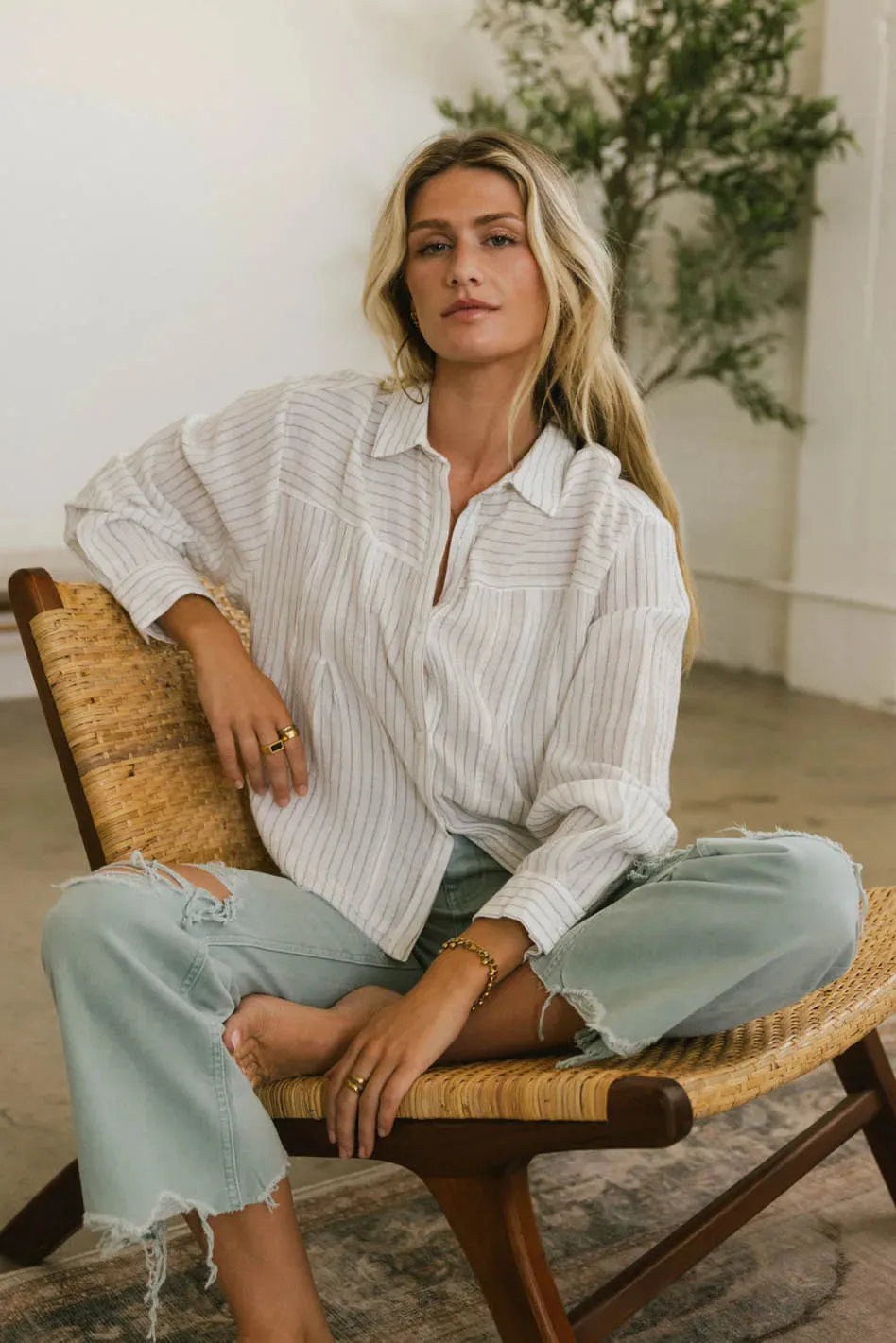 Bret Striped Button Up