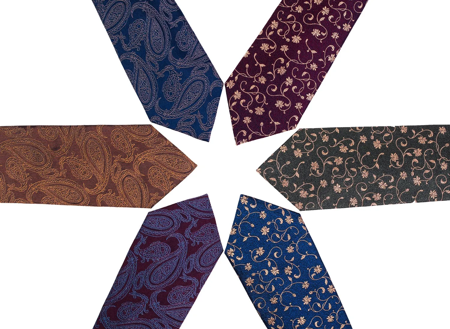 Caledonia Paisley Silk Tie, Brown / Gold