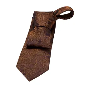 Caledonia Paisley Silk Tie, Brown / Gold