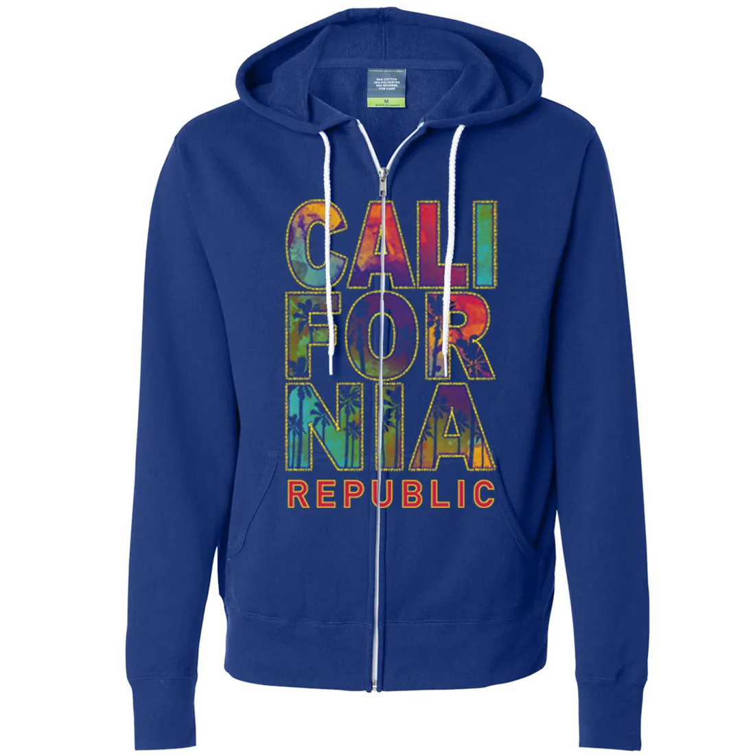 California Pastel Stitched Style Zip-Up Hoodie