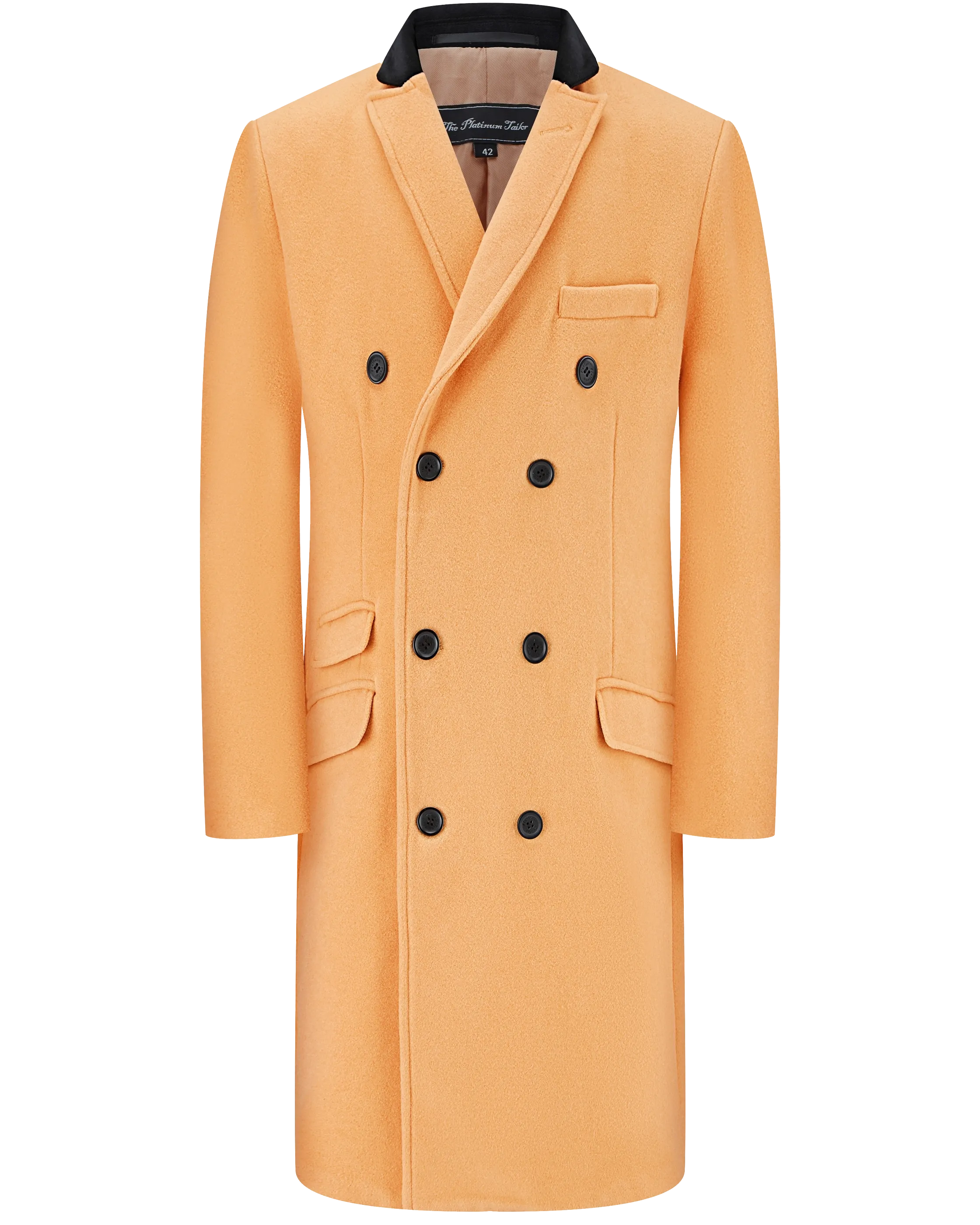 Camel Double Breasted Wool Cashmere Overcoat