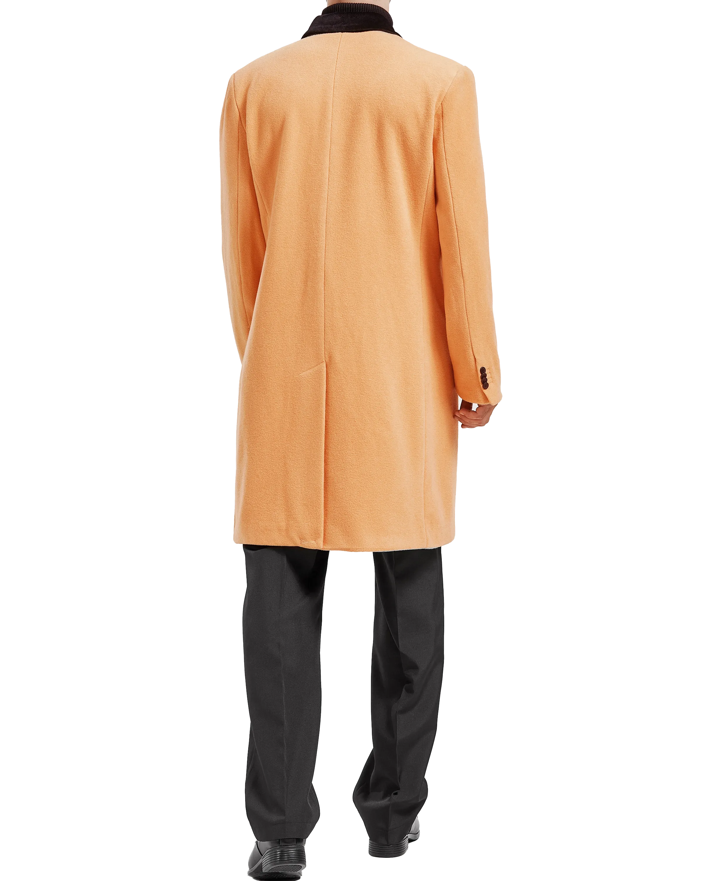 Camel Double Breasted Wool Cashmere Overcoat