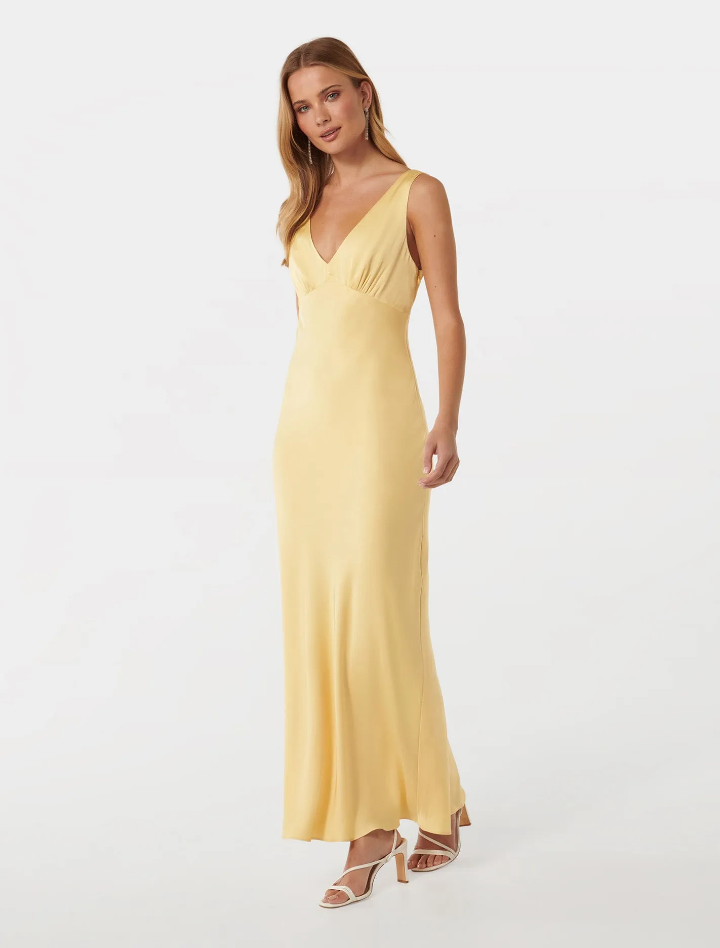 Cameron V Neck Satin Maxi Dress