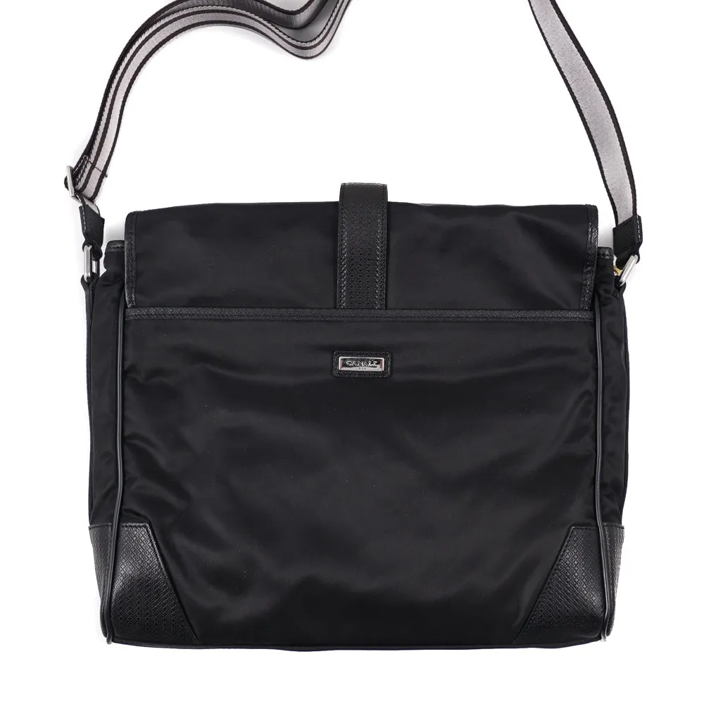 Canali Nylon and Leather Shoulder Bag