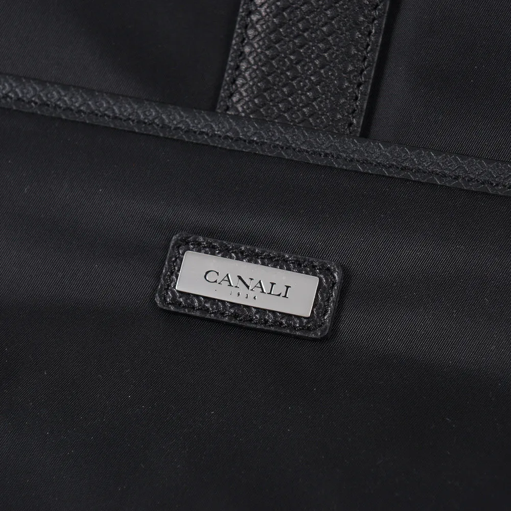 Canali Nylon and Leather Shoulder Bag