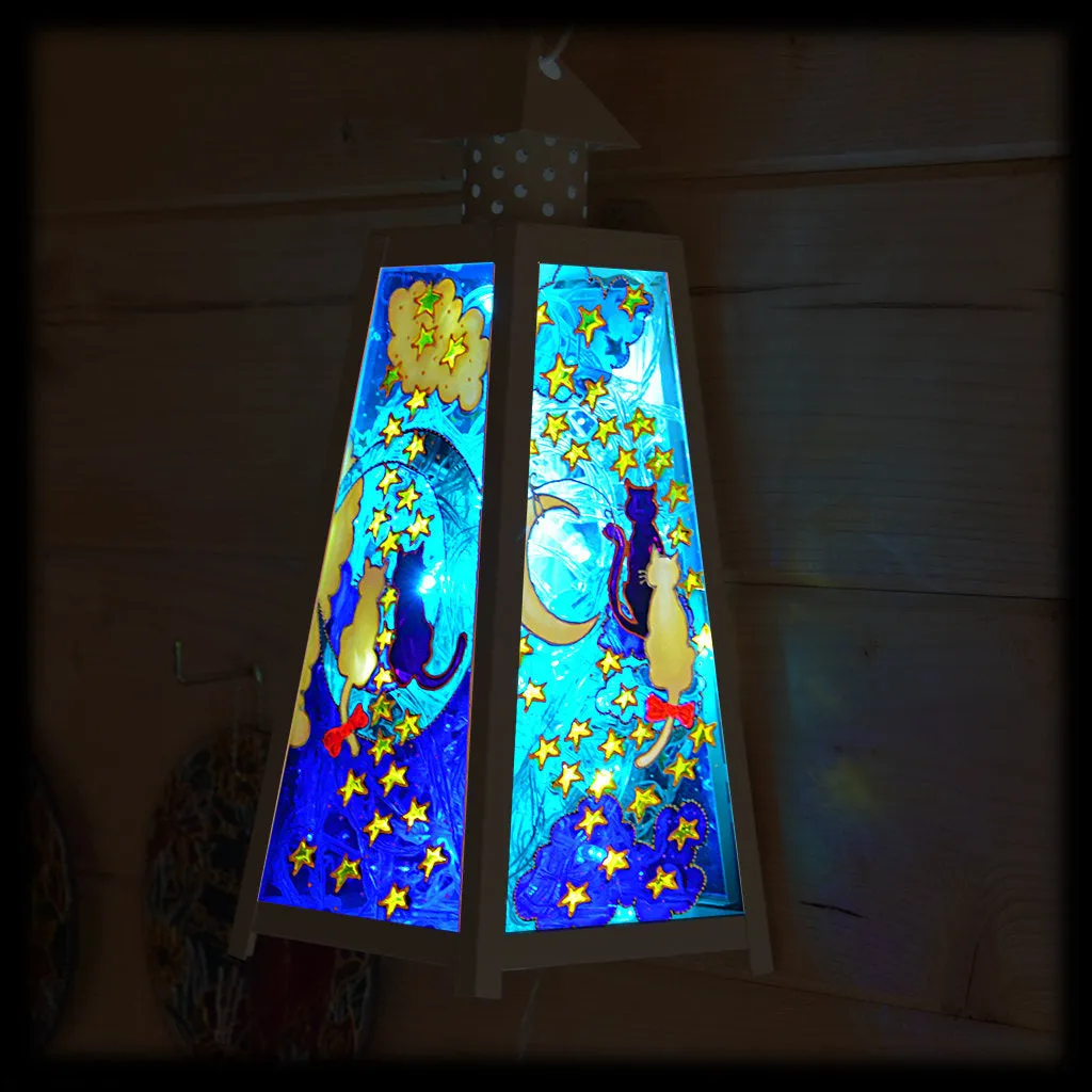 Cats on the Moon Lantern - Medium