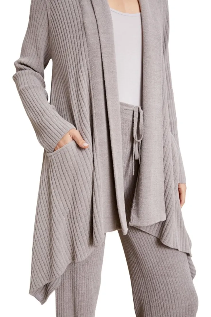 Ccul Draped Shawl Collar Cardi - Pewter