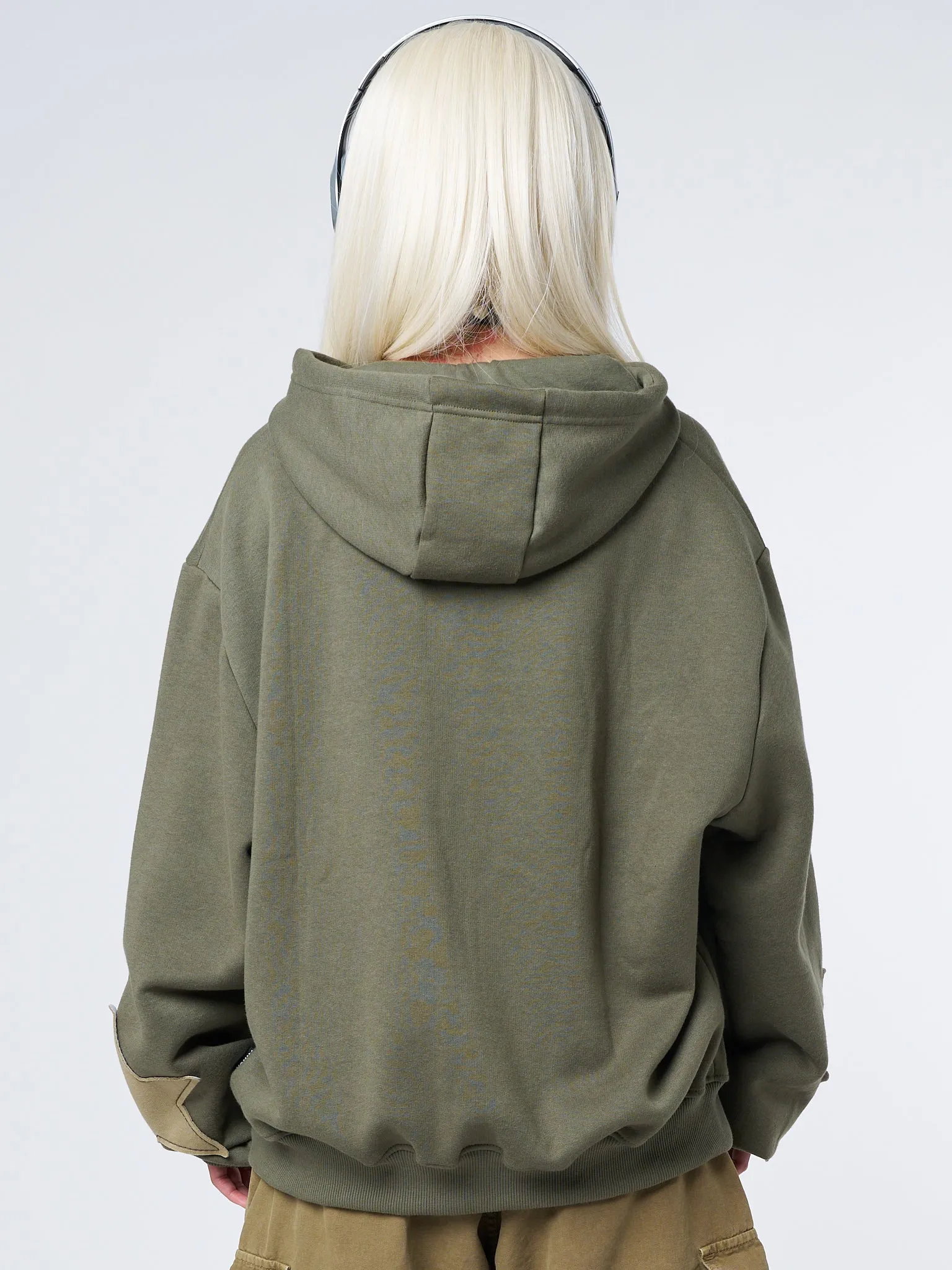 Celeste Star Green Oversized Zip Up Hoodie