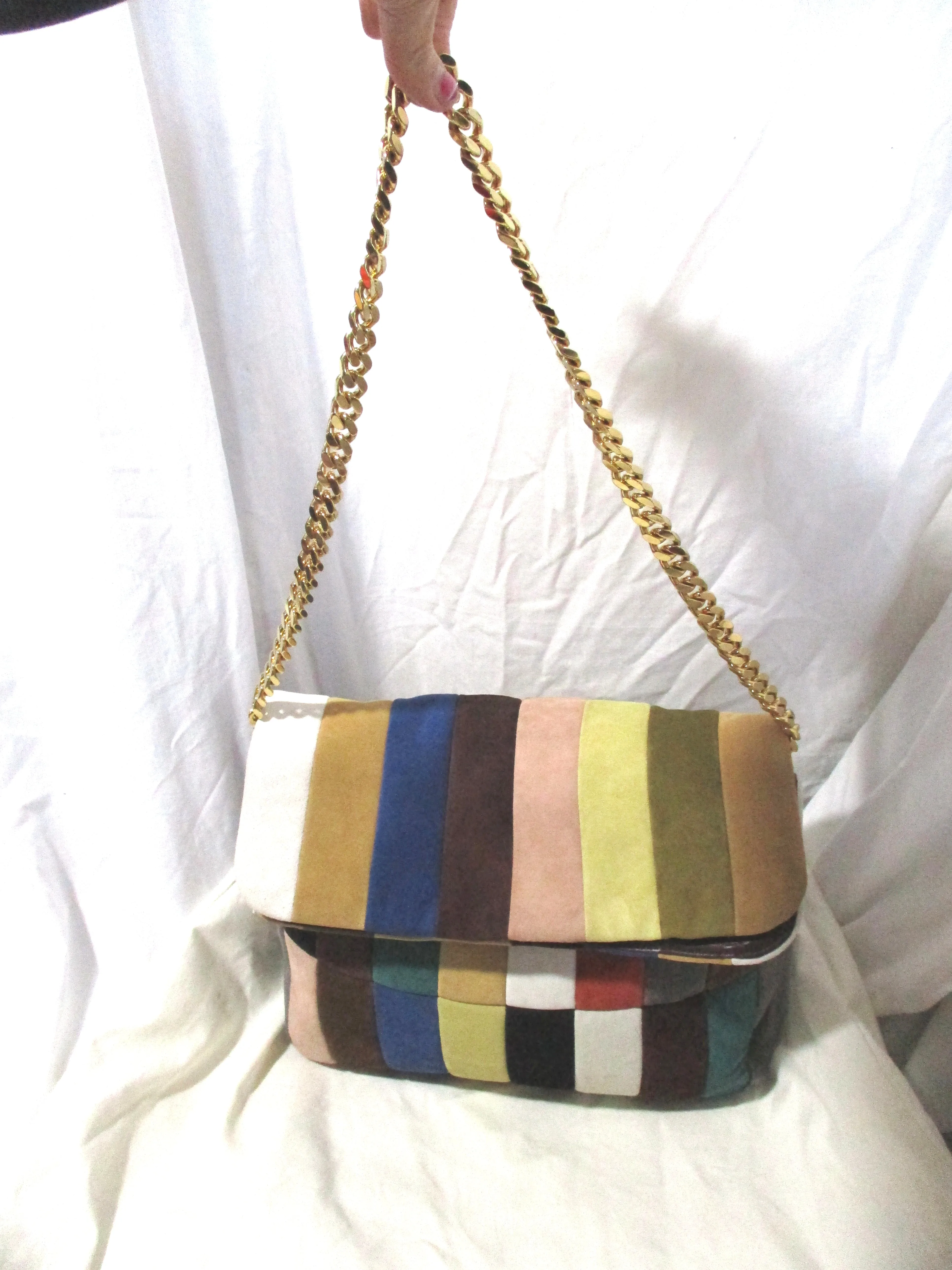 CELINE LARGE HOBO MULTICOLOR RAINBOW Bag Purse Patchwork NEW