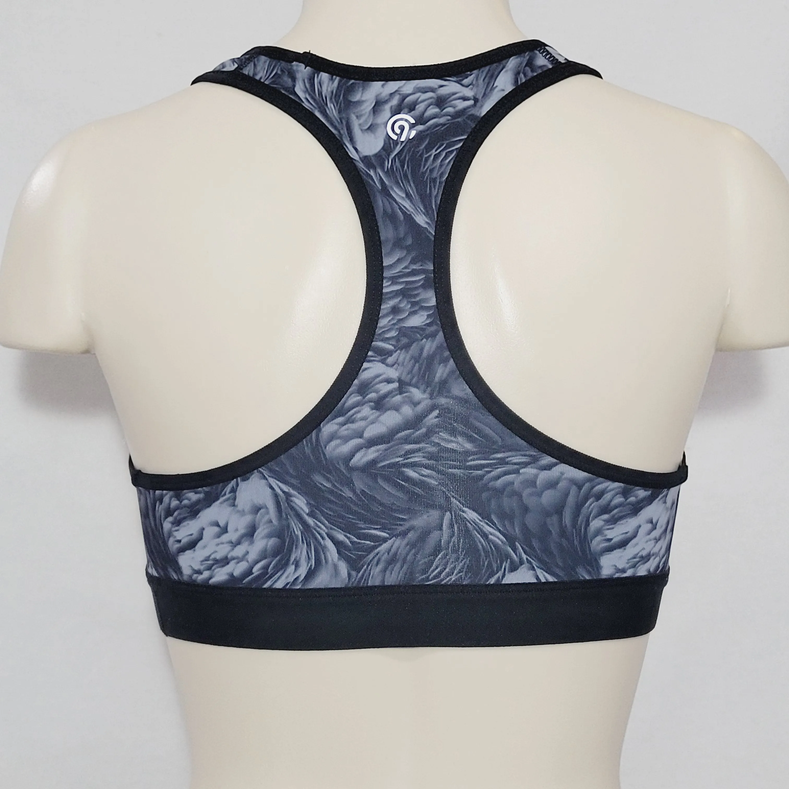 Champion C9 N9649 Power Core Wire Free Sports Bra XS X-SMALL Gray Feathers Swirl