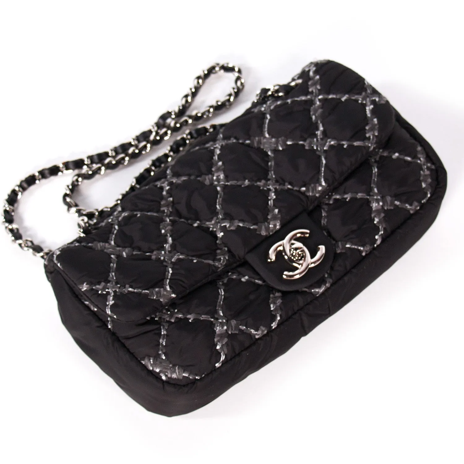 Chanel Nylon Tweed Stitch Bubble Flap