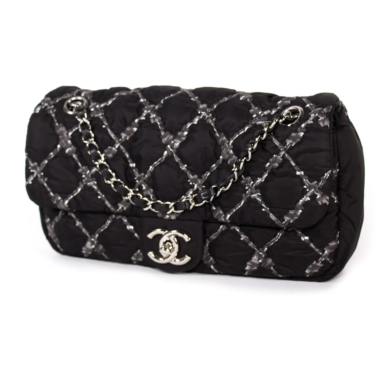 Chanel Nylon Tweed Stitch Bubble Flap