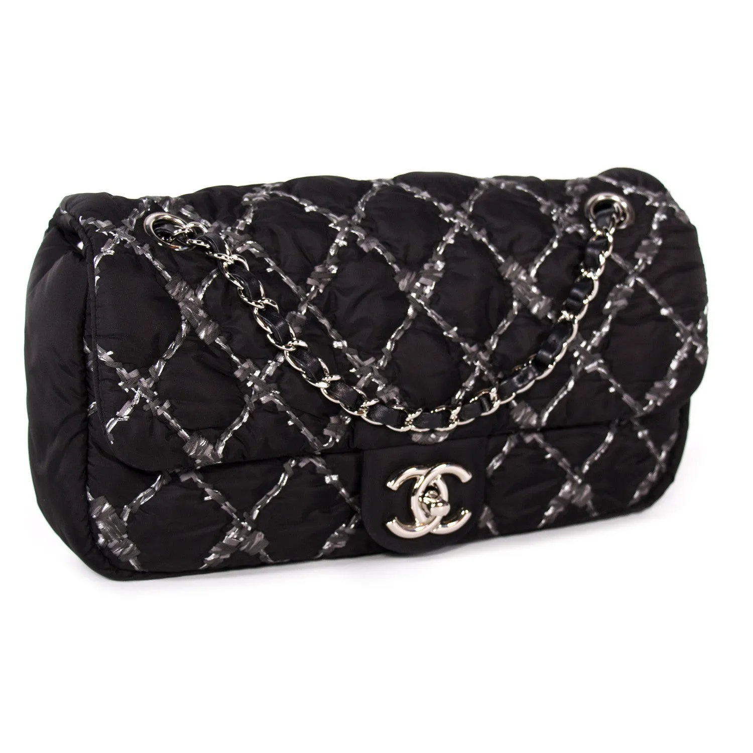 Chanel Nylon Tweed Stitch Bubble Flap