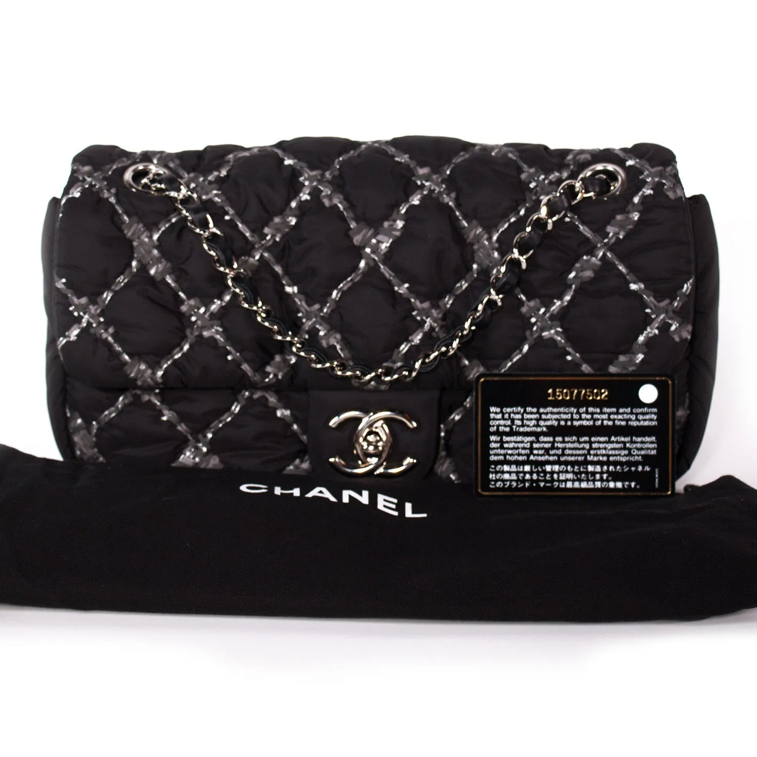 Chanel Nylon Tweed Stitch Bubble Flap