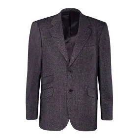 Charcoal & Navy Herringbone James Classic Gents Tweed Jacket