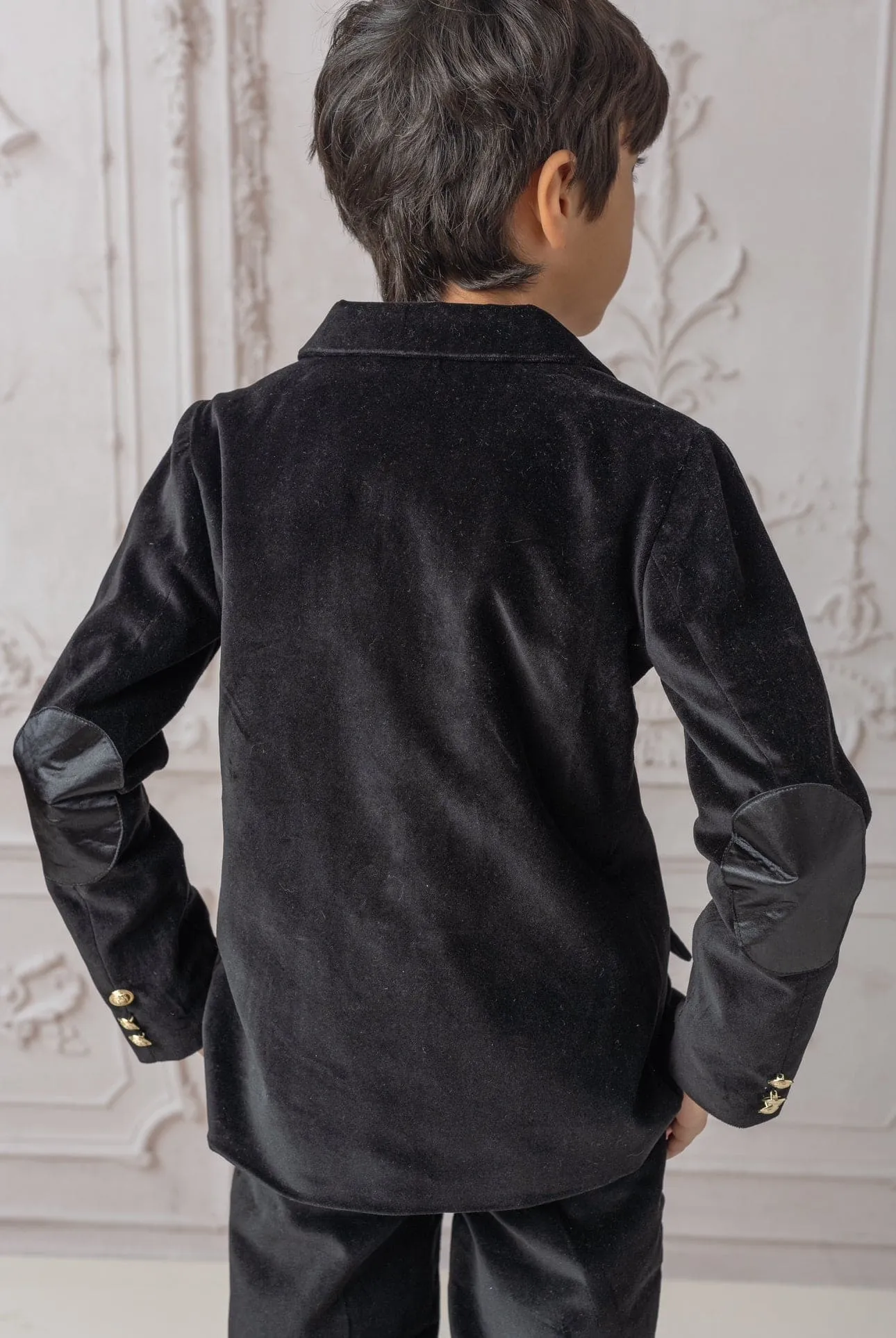 Charlie Black Velour Boy's Blazer