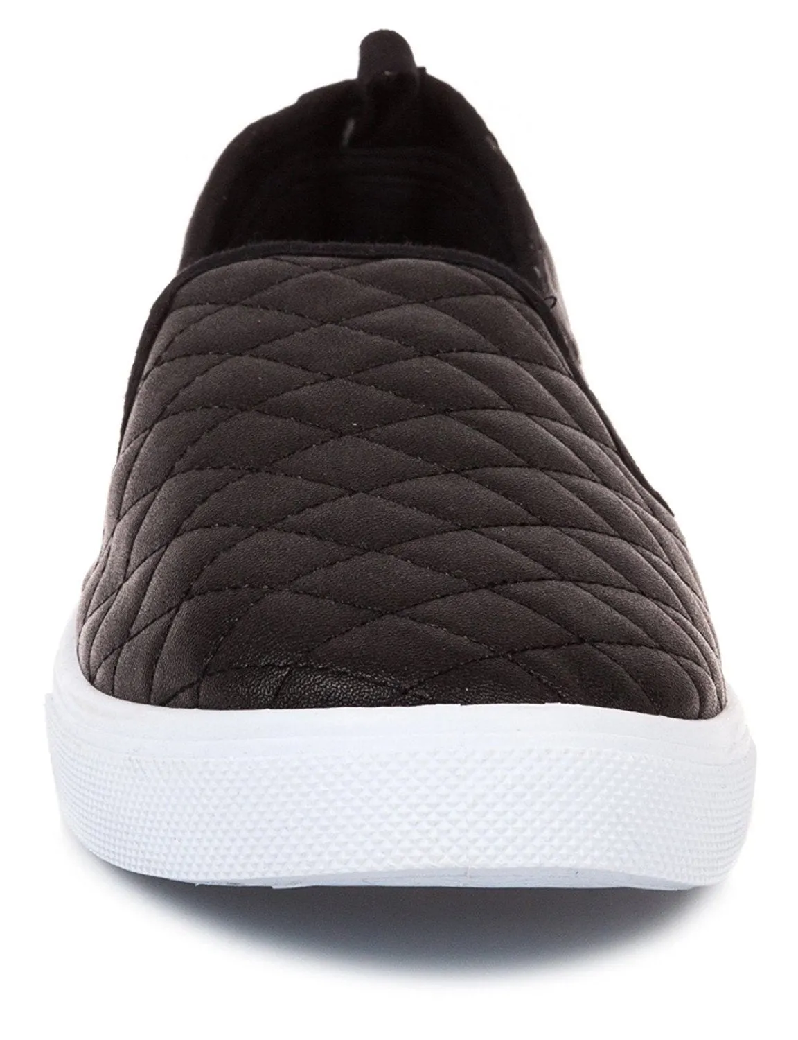 Chatties Ladies Quilted Slip-On Women Sneaker (7-8 B(M) US, Black)