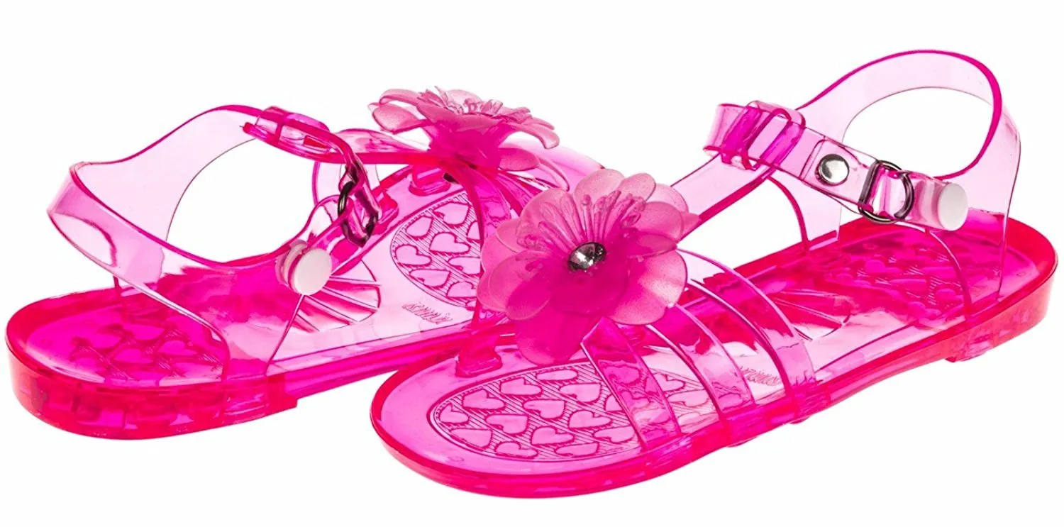 Chatties Toddler Girls Jelly Sandals - Fuchsia, Size 5/6 (More Colors and Sizes Available)