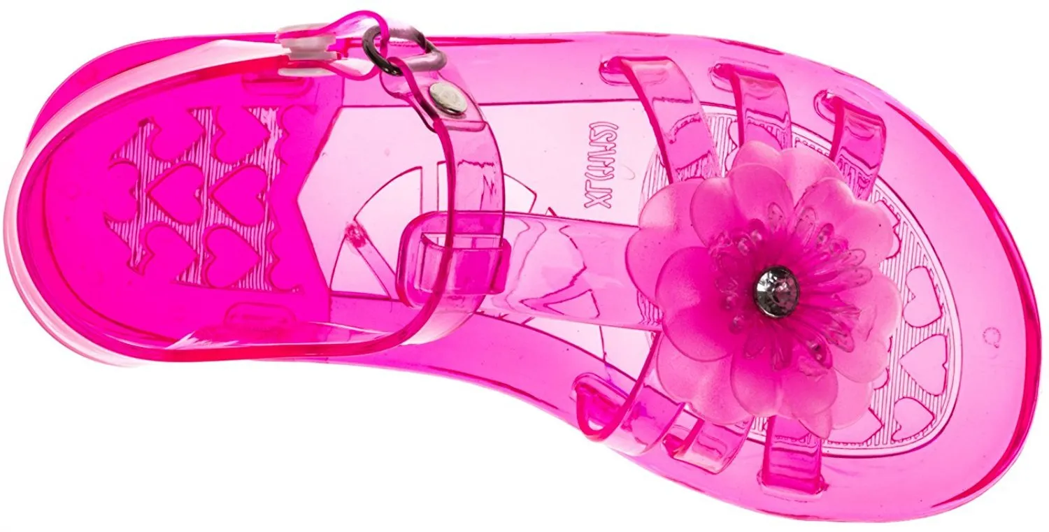 Chatties Toddler Girls Jelly Sandals - Fuchsia, Size 5/6 (More Colors and Sizes Available)